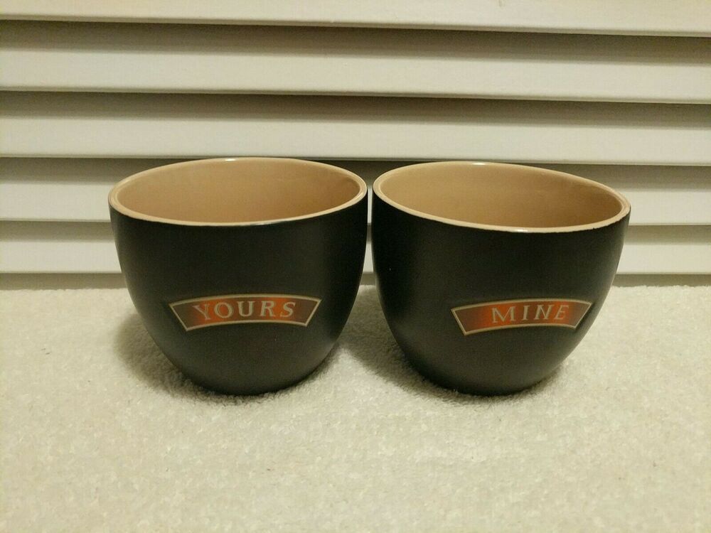 Baileys Irish Cream Yours and Mine Set of 2 Bowls Dessert Cups No Handle Mugs